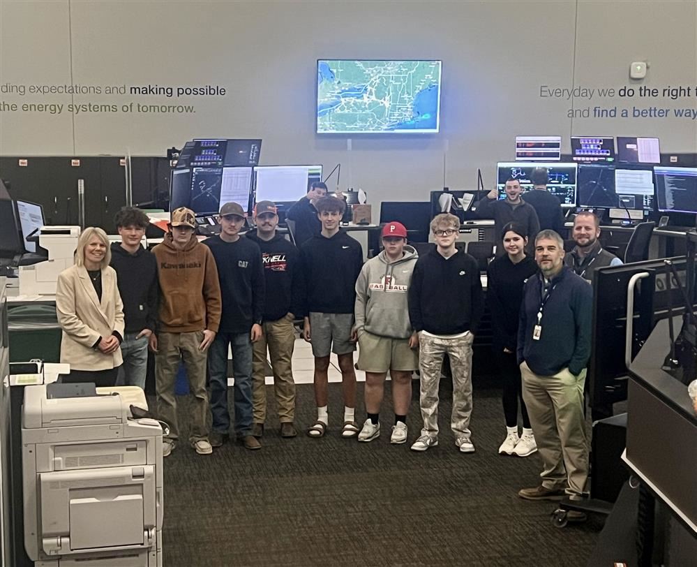  Pulaski High School students pose during a field trip to National Grid.